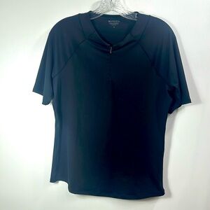 Athleta black short sleeve tennis top size medium